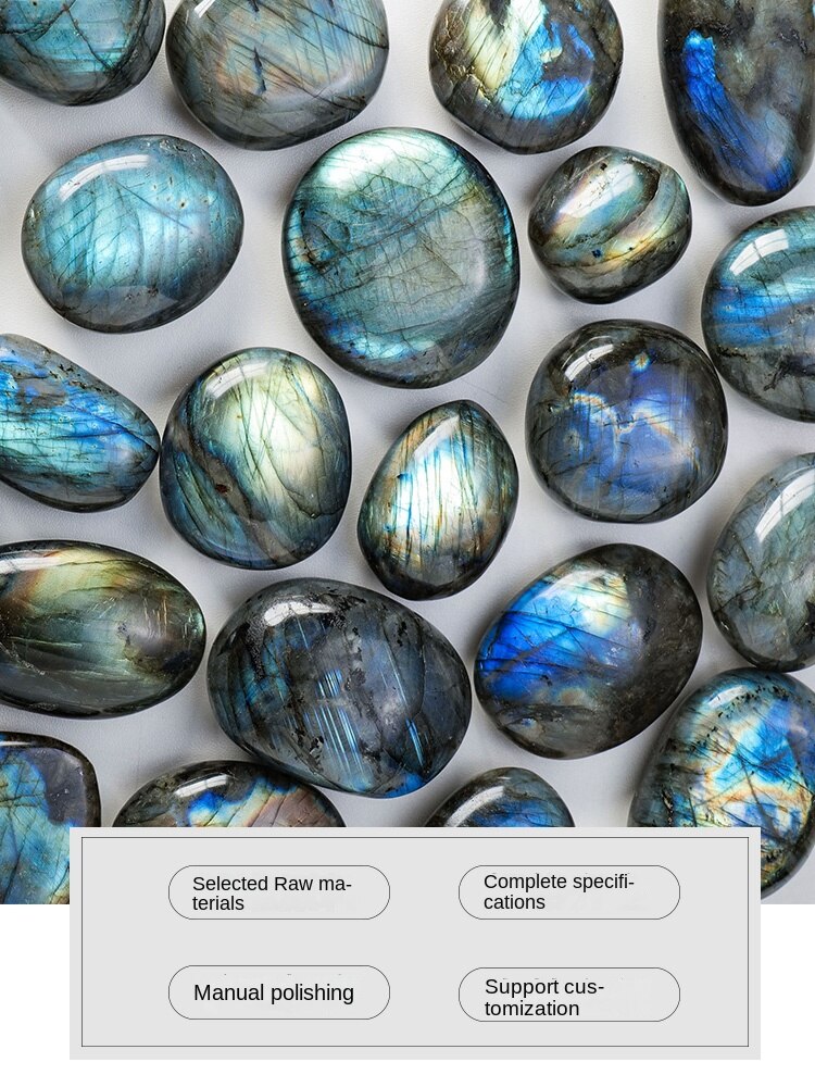 Natural moonstone raw stone ore decoration hand to play children's popular science mine standard handle heating elongated stone gift