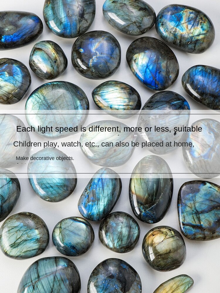 Natural moonstone raw stone ore decoration hand to play children's popular science mine standard handle heating elongated stone gift