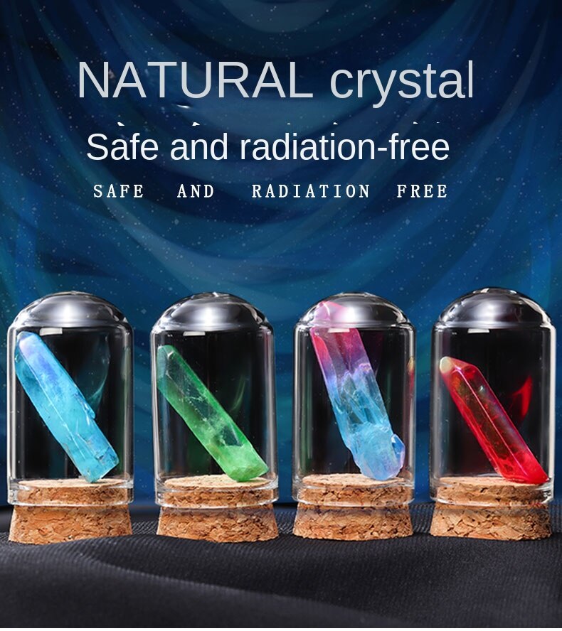 Natural white crystal rainbow ore specimen rock mineral raw stone decoration children dig small gemstone science fish tank