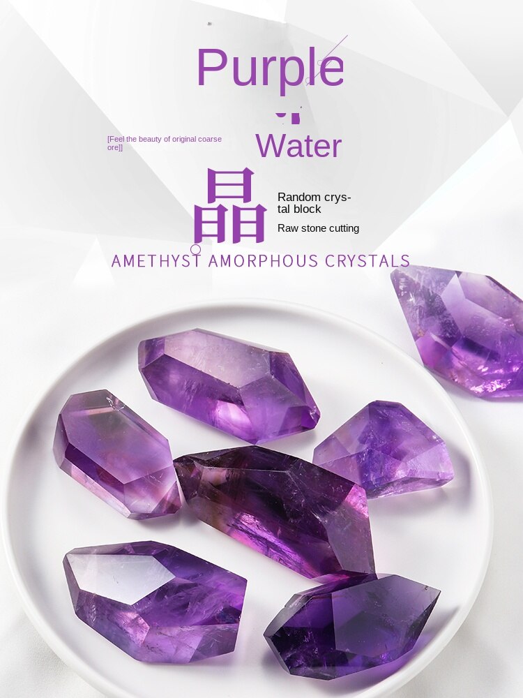 Kristal asli Brazilian amethyst kasar digilap batu permata hiasan ungu bermain loket sweater rantaian hadiah perhiasan 