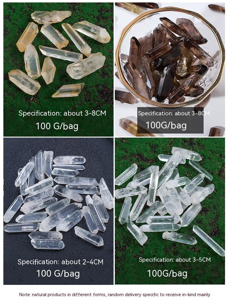 Zarah kerikil topaz putih teh semulajadi, tiang runcing tunggal, hiasan, batu degaussing, bijih batu degaussing, batu permata kanak-kanak, spesimen 