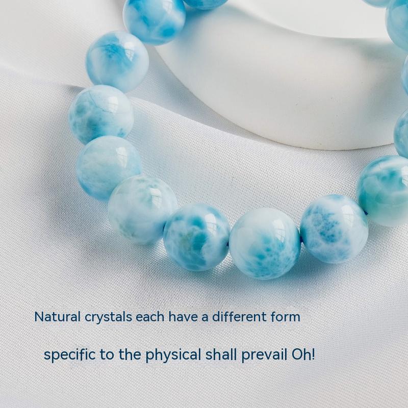 gelang batu laut semulajadi, barang kemas manik, gelang larimar biru, aksesori loket, reka bentuk DIY manik tunggal, barang kemas 