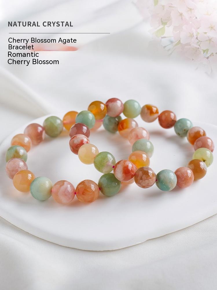 Natural Flower Agate Bracelet, Bracelet, Ice Species, Madagascar Chalcedony, Single Circle, Gift For Girlfriend, Birthday Gift, Girl