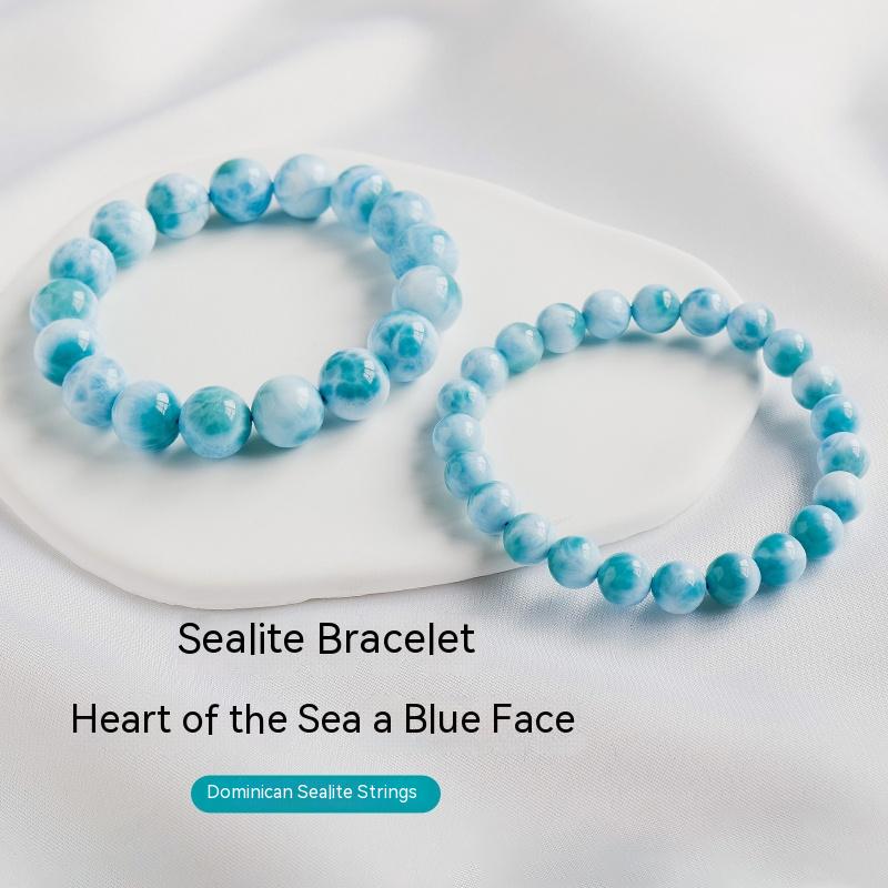 Natural Larimar Bracelet, Beaded Jewelry, Blue Larimar Bracelet, Pendant Accessories, Single Bead DIY Design, Jewelry
