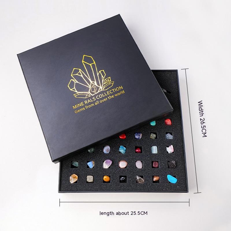 Natural crystal earth gemstone 43 kinds of ore specimens children's gift box mineral crystal agate geological decoration