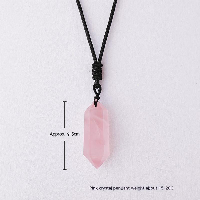 Loket prisma heksagon amethyst asli, kalung batu kasar, loket, barang kemas, hadiah 