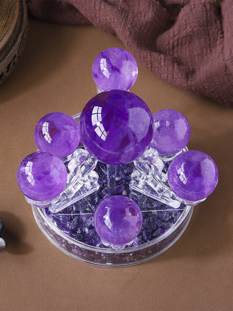Hiasan amethyst asli, bijih mentah, bola kristal, susunan tujuh bintang, kelengkapan rumah, hiasan, pembukaan, pindah rumah, perkahwinan baru 