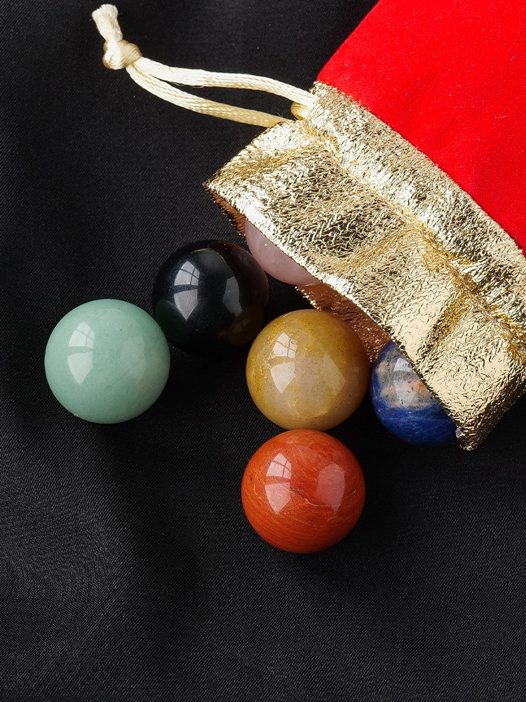 Kristal asli, tujuh warna, manik tunggal bola kristal 2cm, jed, batu kasar, akik 