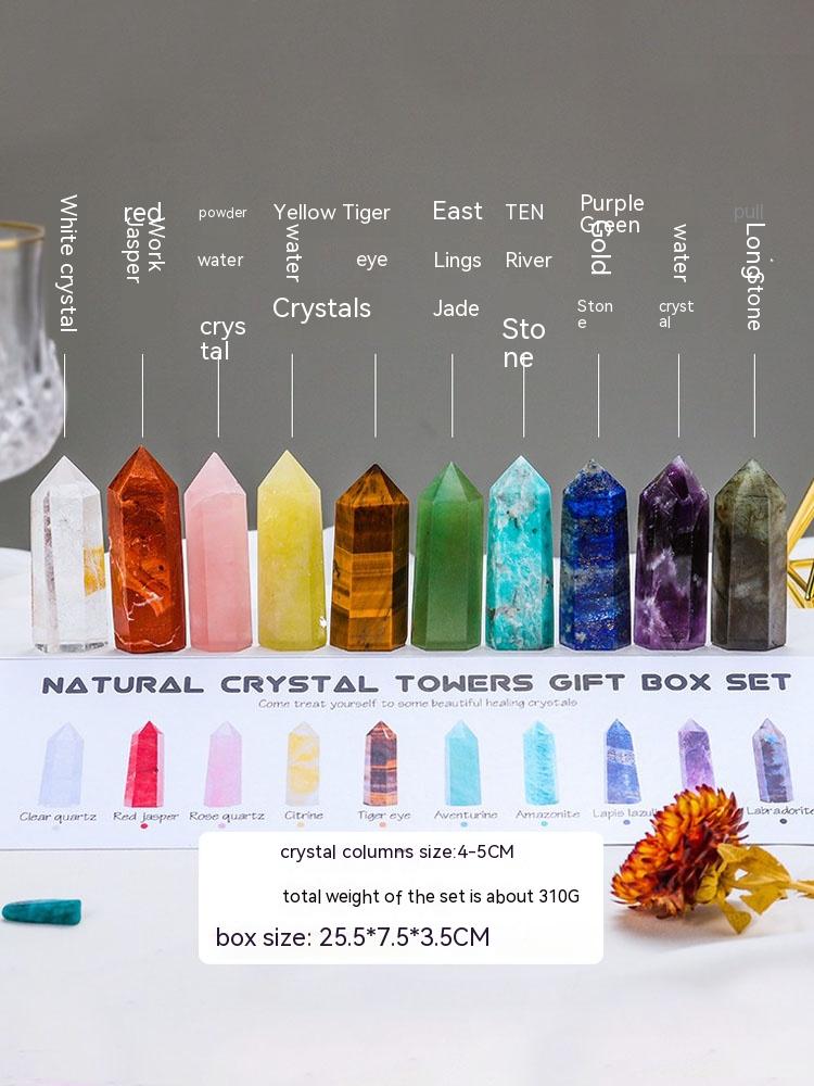 Natural Crystal Rough, Crystal Column, Decoration, Specimen, Ore, Amethyst, Clear Quartz, Rose Quartz, Box Gift