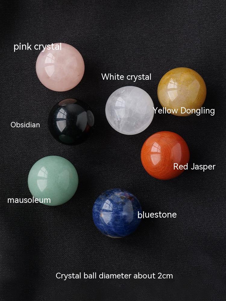 Kristal asli, tujuh warna, manik tunggal bola kristal 2cm, jed, batu kasar, akik 