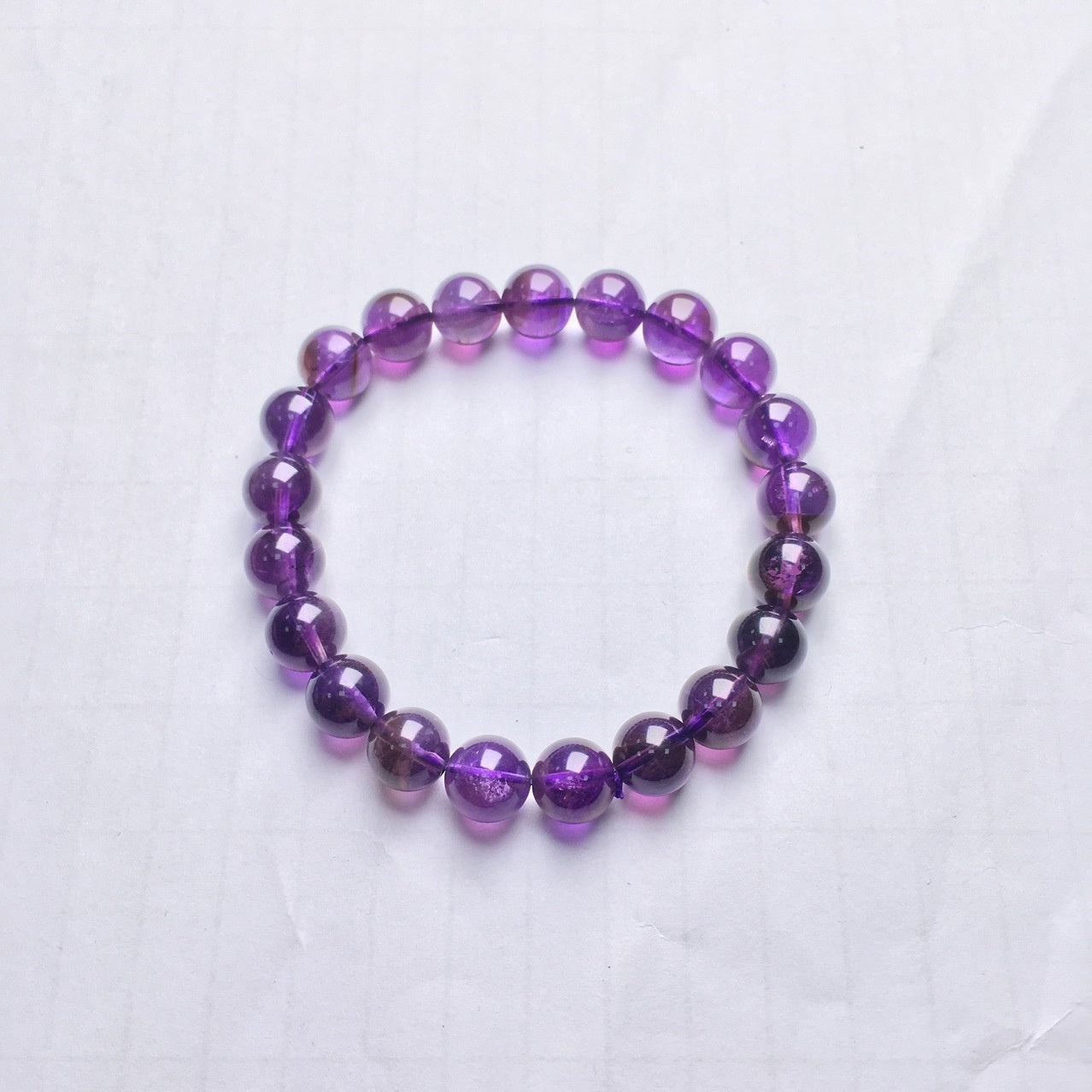 Natural amethyst bracelet, penetrating deep purple, two-color, amethyst single circle bracelet, men and women, jewelry, gift