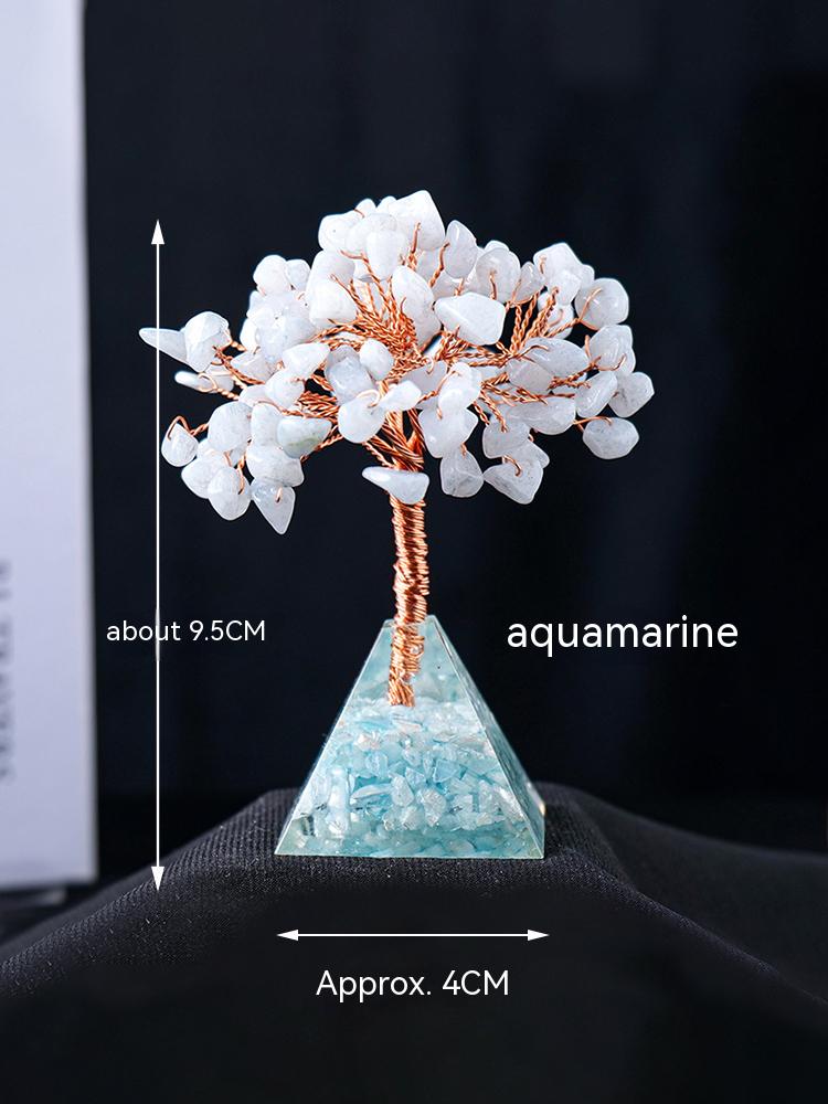 Natural Crystal Gravel, Pyramid, Pachira Macrocarpa, Decorations, Resin Pyramid, Gravel, Flower Tree, Home Decoration, Crafts 