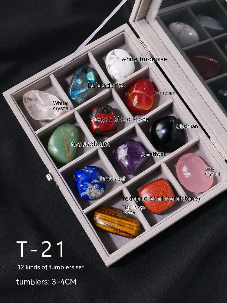 Natural Crystal Sphere Set Box, Specimen Crystal Rough Ore, Children's Popular Science Gemstone Ornaments, Decorative Gifts