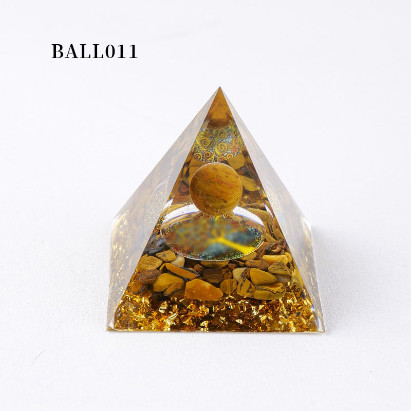 亚马逊爆款,天然水晶碎石,Orgone,金字塔,摆件, 水晶能量塔,工艺品