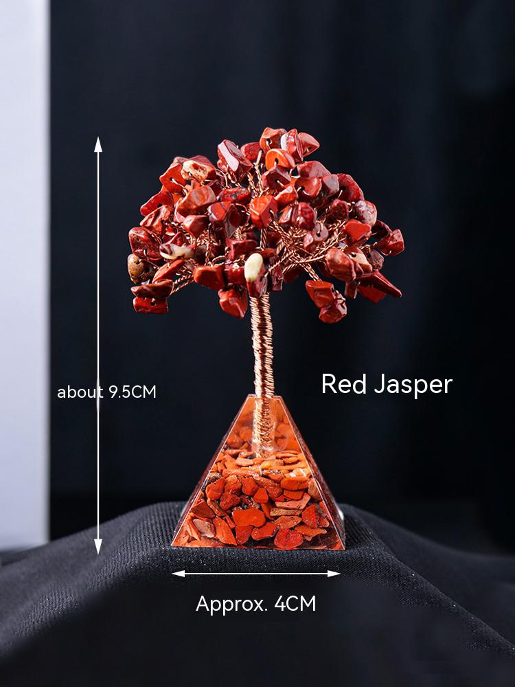 Natural Crystal Gravel, Pyramid, Pachira Macrocarpa, Decorations, Resin Pyramid, Gravel, Flower Tree, Home Decoration, Crafts 