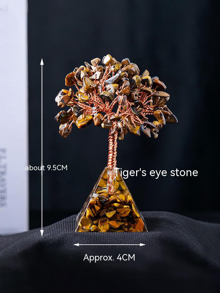 Natural Crystal Gravel, Pyramid, Pachira Macrocarpa, Decorations, Resin Pyramid, Gravel, Flower Tree, Home Decoration, Crafts 