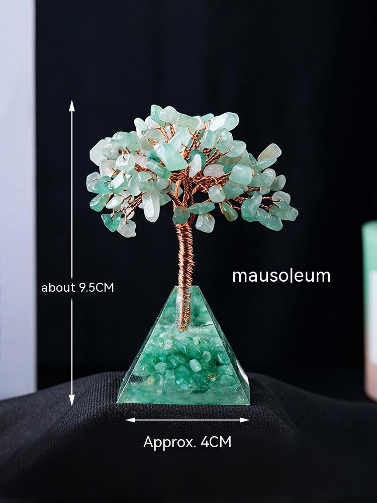 Natural Crystal Gravel, Pyramid, Pachira Macrocarpa, Decorations, Resin Pyramid, Gravel, Flower Tree, Home Decoration, Crafts 