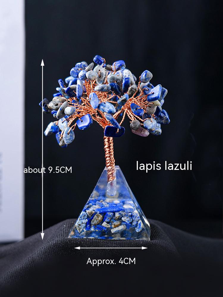 Natural Crystal Gravel, Pyramid, Pachira Macrocarpa, Decorations, Resin Pyramid, Gravel, Flower Tree, Home Decoration, Crafts 