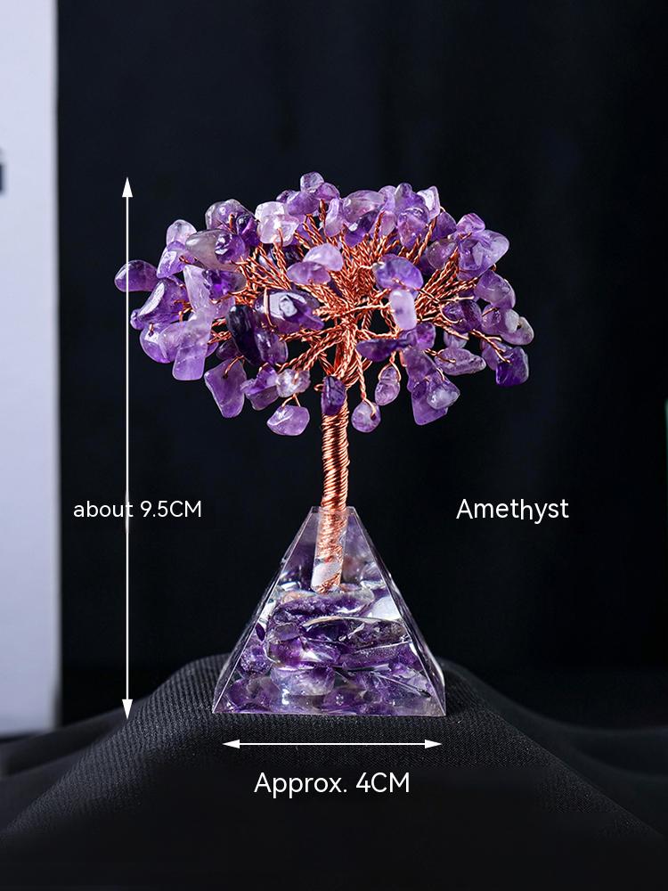 Natural Crystal Gravel, Pyramid, Pachira Macrocarpa, Decorations, Resin Pyramid, Gravel, Flower Tree, Home Decoration, Crafts 