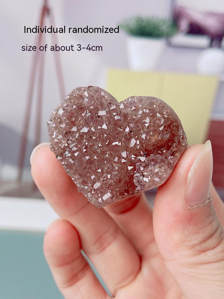 Natural crystal amethyst love amethyst cave set box crystal bud flower heart-shaped crystal cluster block raw stone ore decoration gift