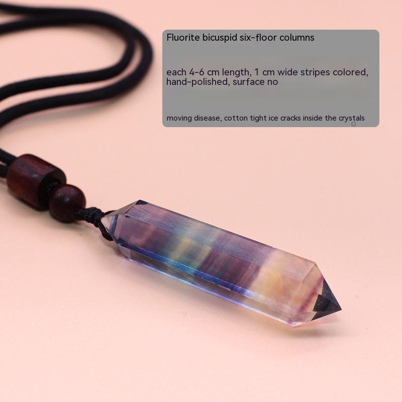 Natural amethyst hexagonal prism, pendant, male and female couple, original stone necklace, pendant, jewelry, gift 
