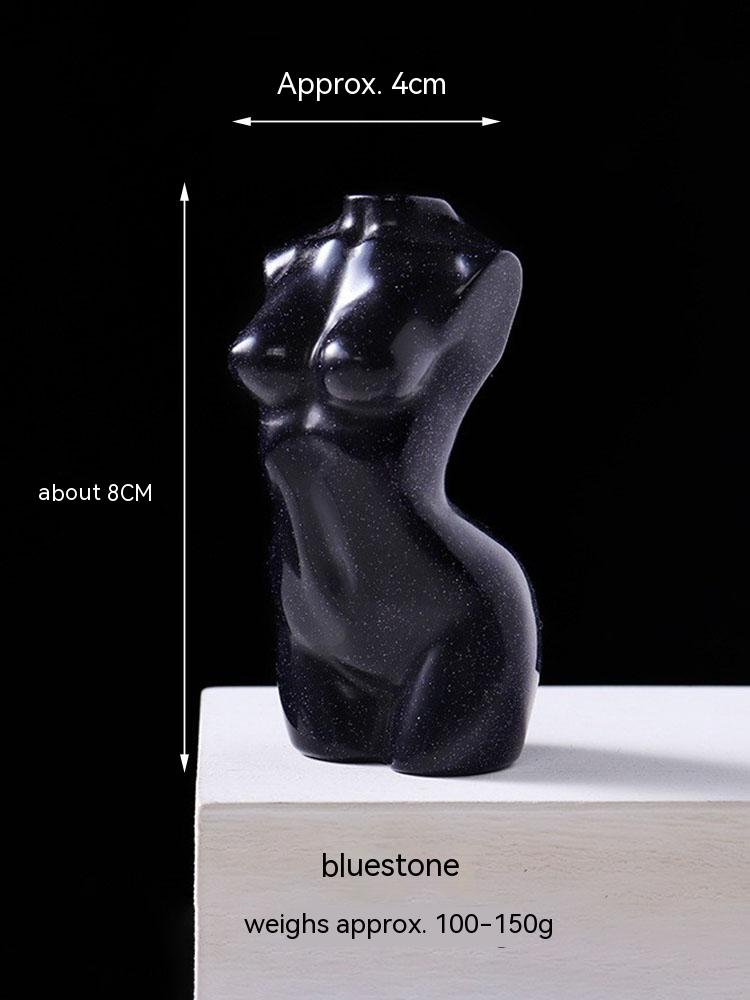 Natural obsidian, torso, nude women, models, collections, handicrafts, goddesses with broken wings, body carvings, decorations, knick-knacks 