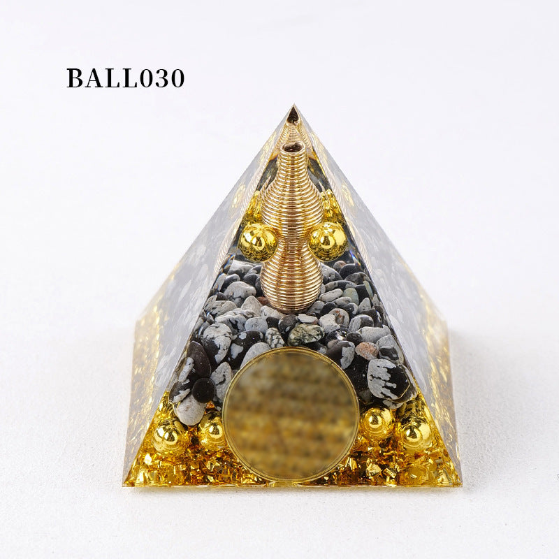 亚马逊爆款,天然水晶碎石,Orgone,金字塔,摆件, 水晶能量塔,工艺品