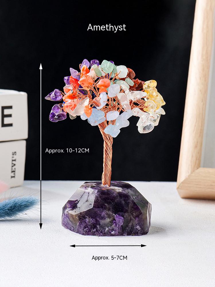 Natural Crystal Gravel, Pyramid, Pachira Macrocarpa, Decorations, Resin Pyramid, Gravel, Flower Tree, Home Decoration, Crafts 