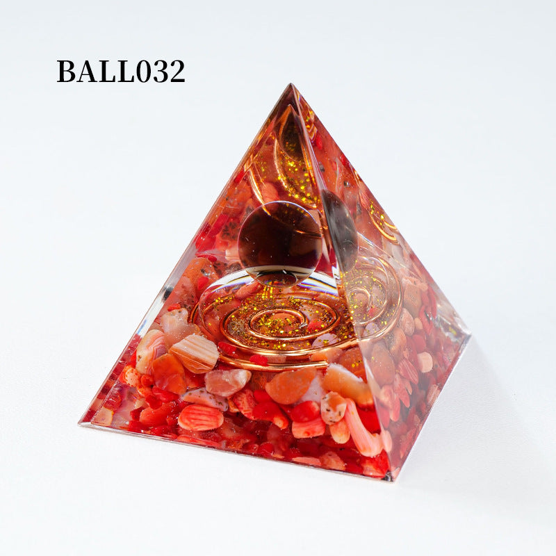 亚马逊爆款,天然水晶碎石,Orgone,金字塔,摆件, 水晶能量塔,工艺品