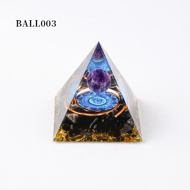 亚马逊爆款,天然水晶碎石,Orgone,金字塔,摆件, 水晶能量塔,工艺品