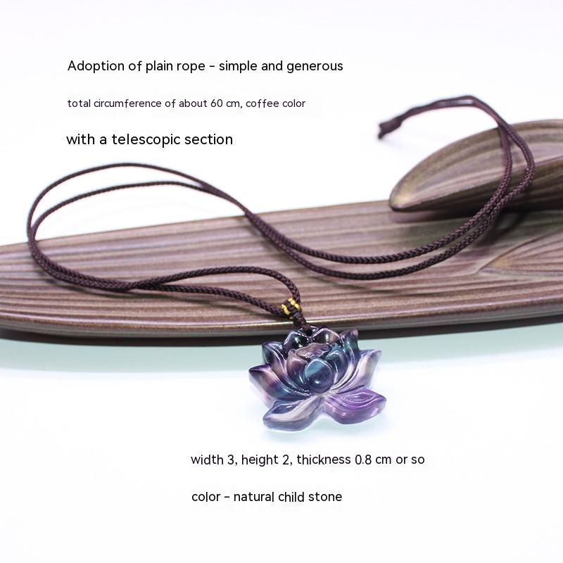 天然水晶吊坠,粉晶莲花,花朵,原石,项链,挂件,礼品