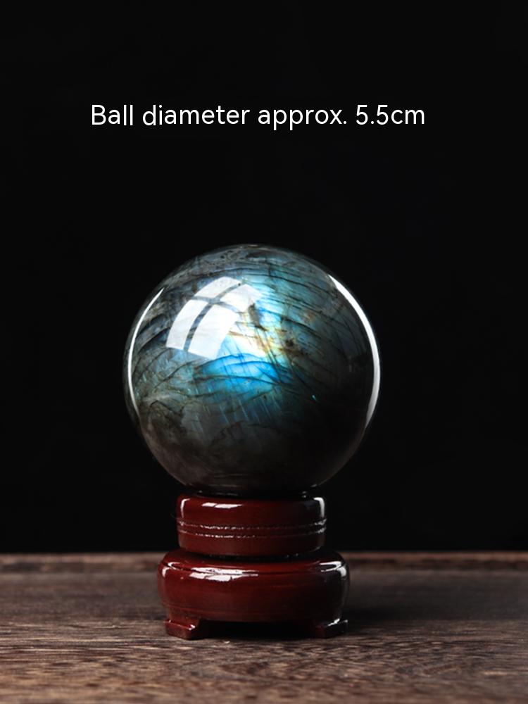 Natural Crystal Sphere, Fire Moonstone, Decoration, Labradorite Sphere, Ore Rough Stone, Gemstone, Home Office, Desktop Decoration