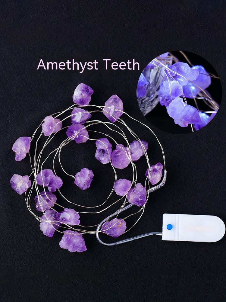 Natural amethyst, rough stone, ore, diy, birthday, meal, table atmosphere light, background light, net red live broadcast set light 