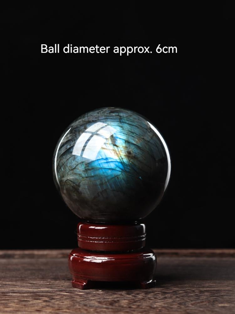 Natural Crystal Sphere, Fire Moonstone, Decoration, Labradorite Sphere, Ore Rough Stone, Gemstone, Home Office, Desktop Decoration