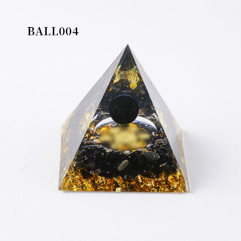 亚马逊爆款,天然水晶碎石,Orgone,金字塔,摆件, 水晶能量塔,工艺品