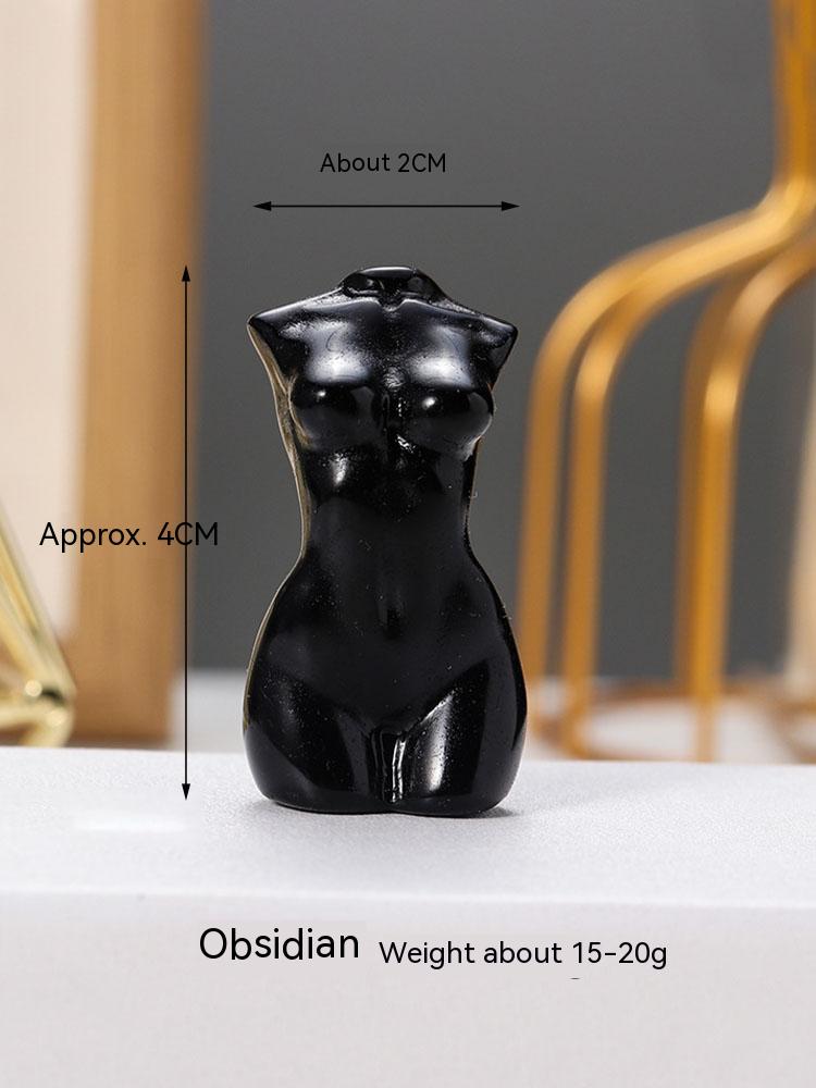 Natural obsidian, torso, nude women, models, collections, handicrafts, goddesses with broken wings, body carvings, decorations, knick-knacks 