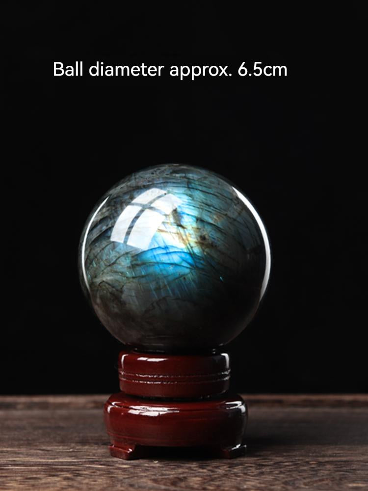 Natural Crystal Sphere, Fire Moonstone, Decoration, Labradorite Sphere, Ore Rough Stone, Gemstone, Home Office, Desktop Decoration