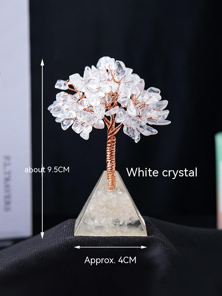 Natural Crystal Gravel, Pyramid, Pachira Macrocarpa, Decorations, Resin Pyramid, Gravel, Flower Tree, Home Decoration, Crafts 