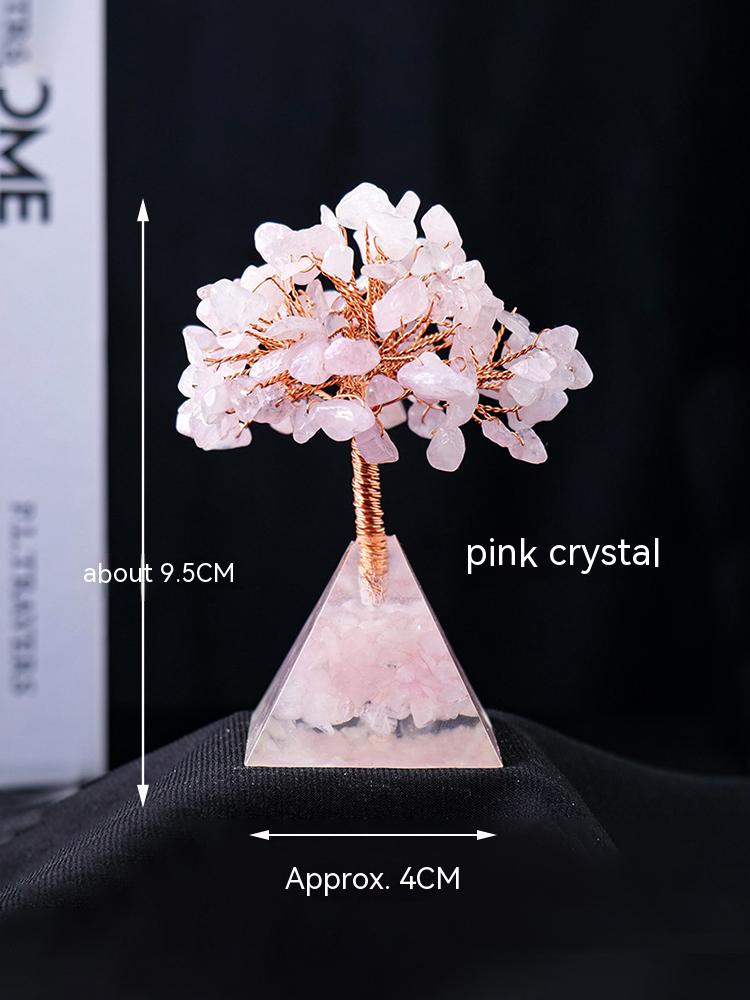 Natural Crystal Gravel, Pyramid, Pachira Macrocarpa, Decorations, Resin Pyramid, Gravel, Flower Tree, Home Decoration, Crafts 