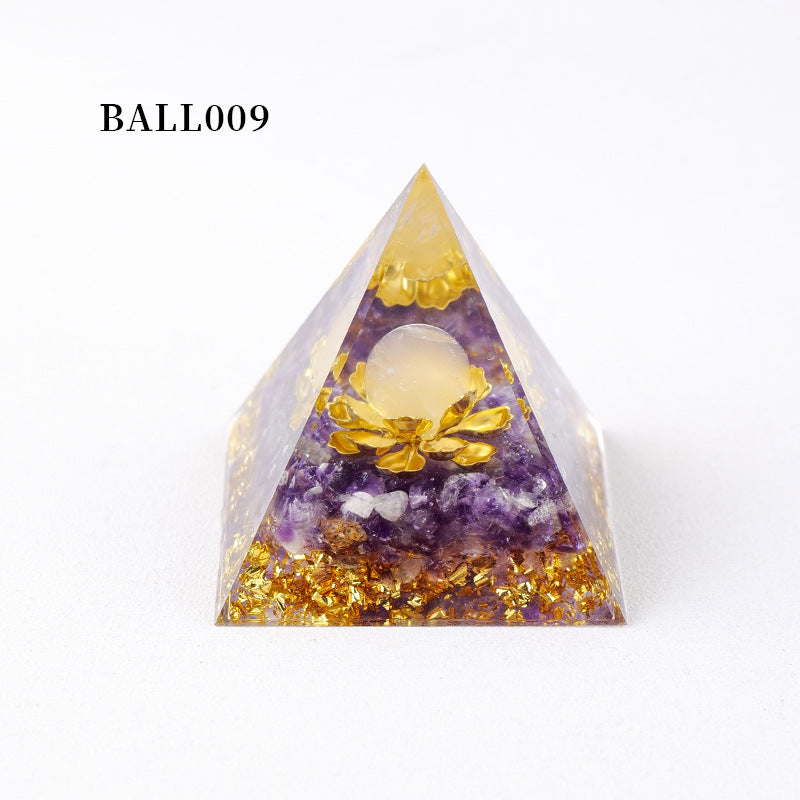 亚马逊爆款,天然水晶碎石,Orgone,金字塔,摆件, 水晶能量塔,工艺品