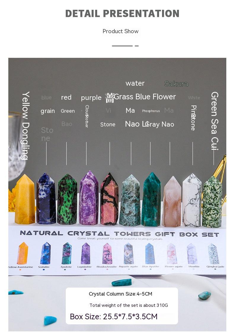 Natural Crystal Rough, Crystal Column, Decoration, Specimen, Ore, Amethyst, Clear Quartz, Rose Quartz, Box Gift