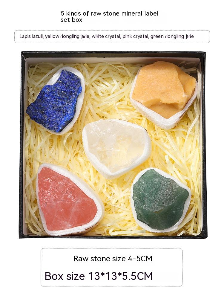 Natural crystal gem ore mineral specimen powder crystal lapis lazuli raw stone amethyst block decoration play gift box