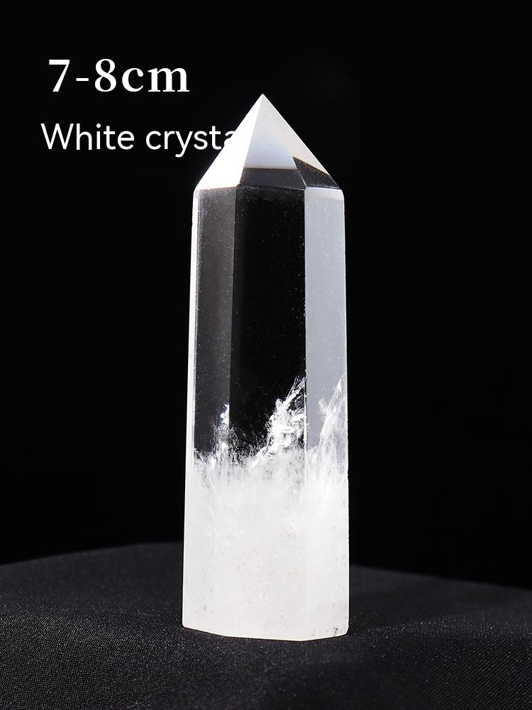 Natural Crystal Rough, Single-Pointed Pillar, Decoration, Clear Quartz, Citrine, Prasiolite And Fluorite Hexagonal Crystal Pillar, Home Furnishing, Living Room