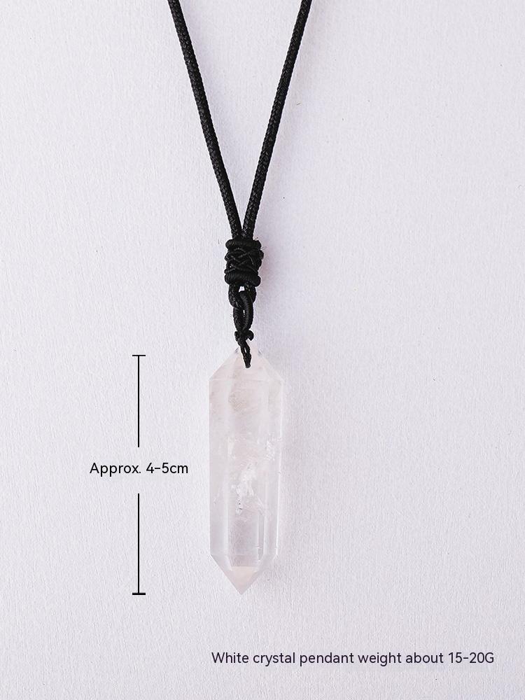 Loket prisma heksagon amethyst asli, kalung batu kasar, loket, barang kemas, hadiah 