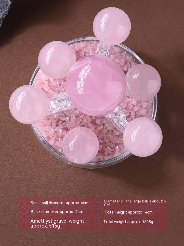 Natural Rose Quartz, Seven-Star Array Decoration, Clear Quartz, Citrine, Rose Quartz And Amethyst Sphere, Living Room, Bedroom, Office, Opening, New Wedding