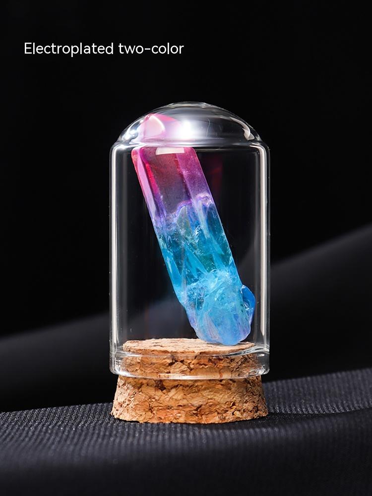 Natural white crystal rainbow ore specimen rock mineral raw stone decoration children dig small gemstone science fish tank