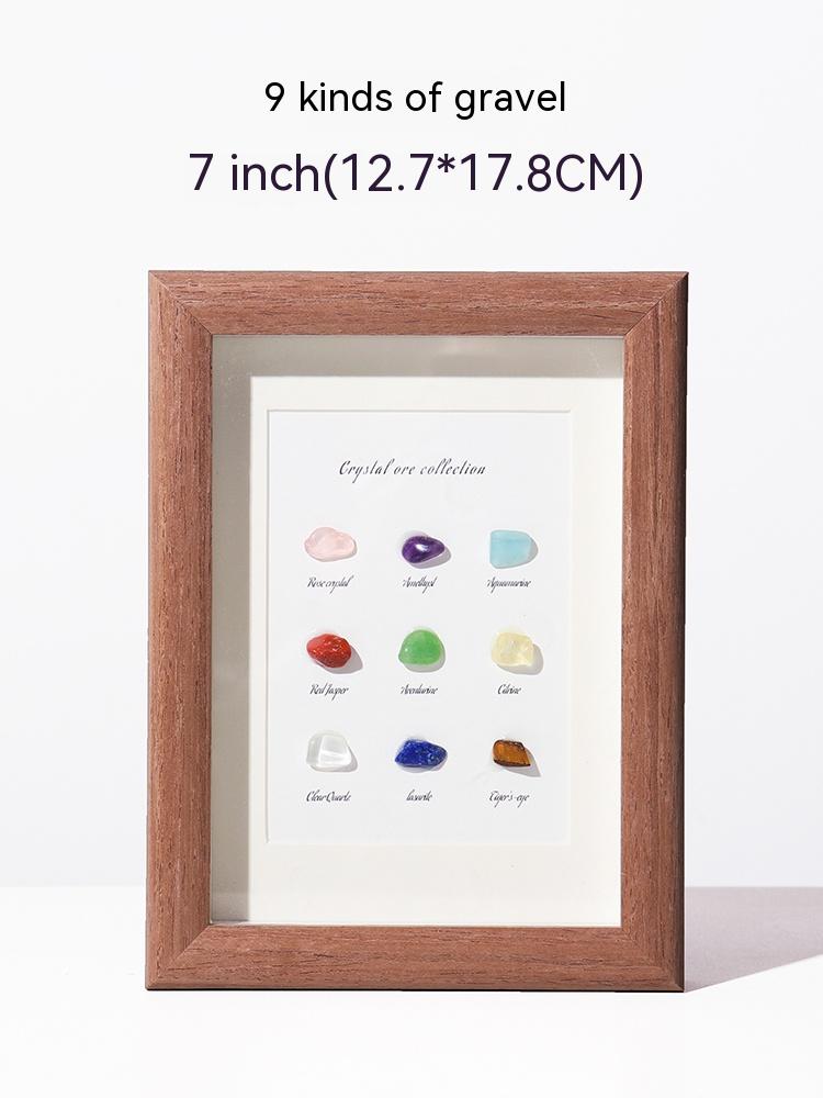 Natural crystal ore specimen raw stone jade agate rock purple gas east to the year of the rabbit decoration photo frame picture frame gift