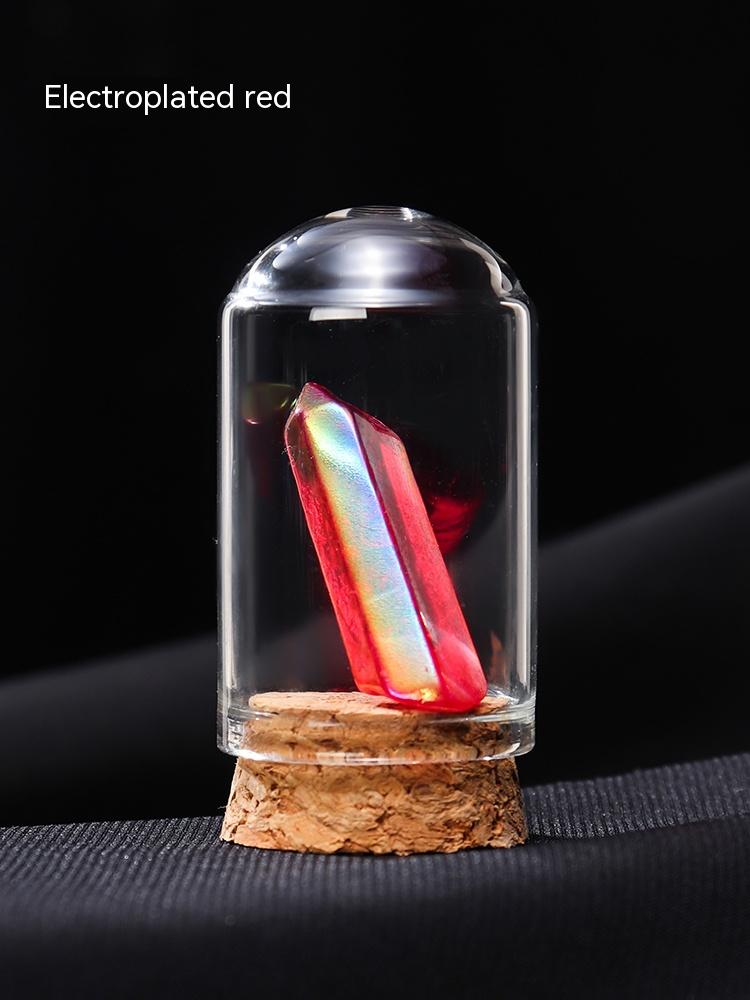 Natural white crystal rainbow ore specimen rock mineral raw stone decoration children dig small gemstone science fish tank