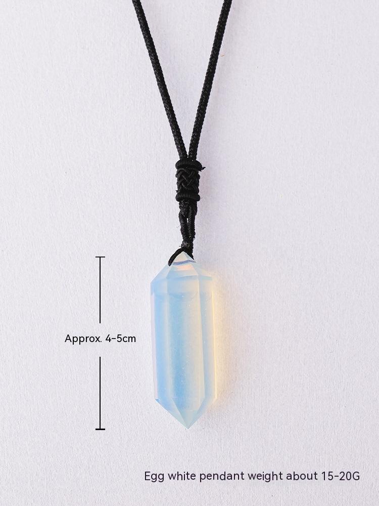 Loket prisma heksagon amethyst asli, kalung batu kasar, loket, barang kemas, hadiah 