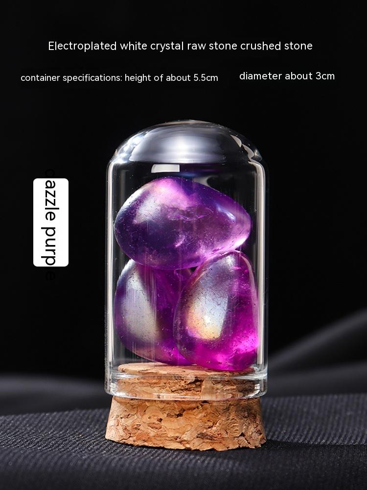 Natural white crystal rainbow ore specimen rock mineral raw stone decoration children dig small gemstone science fish tank
